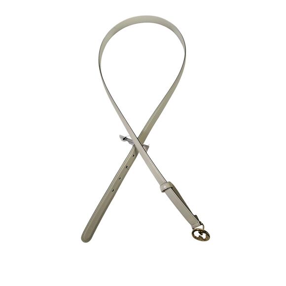 New Auth Gucci White Leather Blondie Thin Belt IT105 US42 - Picture 5 of 7